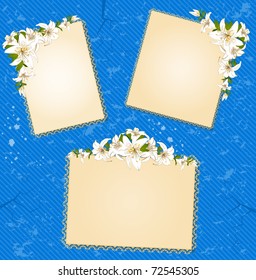 Vector background with beautiful flowers and lace ornaments