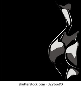 VECTOR  background with the beautiful girl