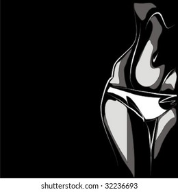 VECTOR  background with the beautiful girl