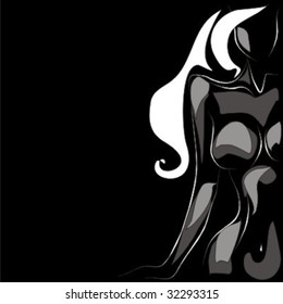 VECTOR  Background with the beautiful girl