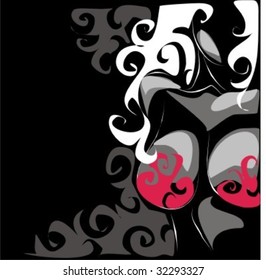 VECTOR  Background with the beautiful girl
