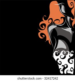 VECTOR Background with the beautiful girl