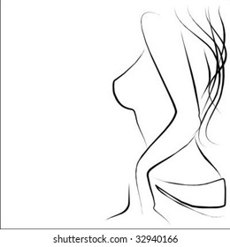VECTOR Background with the beautiful girl