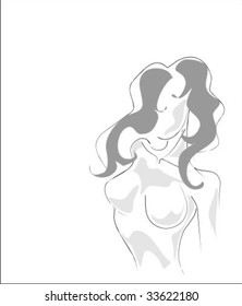 VECTOR   Background with the beautiful girl