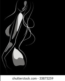 VECTOR   Background with the beautiful girl