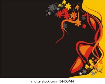 VECTOR  Background with the beautiful girl