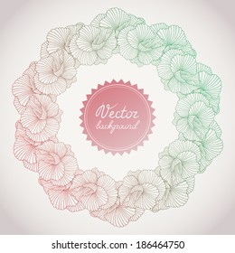 Vector background. Beautiful hand drawn card template.