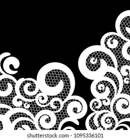 vector background with beautiful lace, white and black color