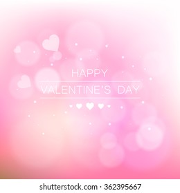 Vector background with beautiful pink hearts. Greeting card for Valentine's Day. Valentine's day background with hearts. Romantic shiny blurred vector background.