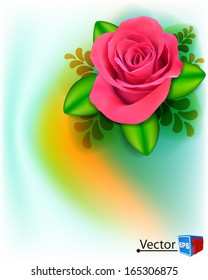 vector background with beautiful pink rose 