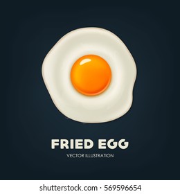Vector background with beautiful realistic fried egg.