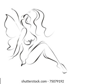   VECTOR Background with the beautiful young fairy