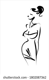 
Fondo del VECTOR con la joven hermosa   mujer vestida.

