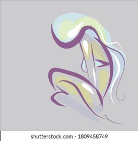       Fondo del VECTOR con la joven hermosa   mujer en bikini
 