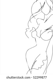 VECTOR Background with the beautiful young  woman