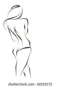 VECTOR Background with the beautiful young   woman