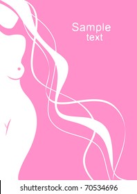 Vector background with the beautiful young woman.