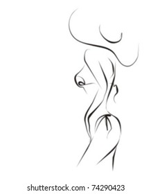 VECTOR Background with the beautiful young   woman