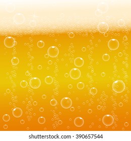   vector background beer with foam and bubbles