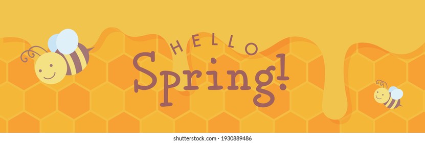 fondo vectorial con abejas y miel para banners, tarjetas, volantes, fondos de pantalla de medios sociales, etc.