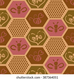Vector background with bees for your design. Suitable for design corporate identity, labels, packing.