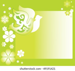 vector background ,  bird and flower