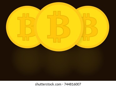 Vector background with bitcoins