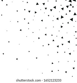 Vector background black flying triangles on a white background