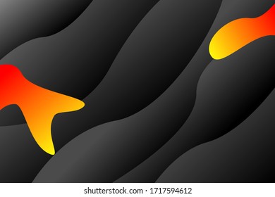vector background of black and orange waves