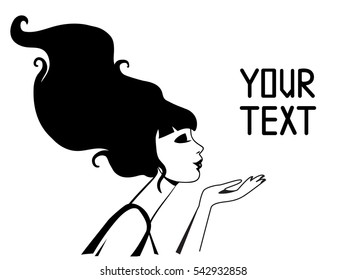 Vector background of a black sketch silhouette for hairdressing salon