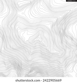 Vector background with black textured topographical contour of the highest mountain of the North America named Denali (Mount McKinley). White background