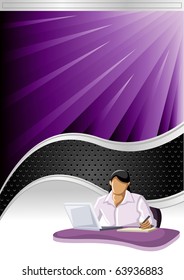 Fondo vectorial con onda negra y persona de negocios