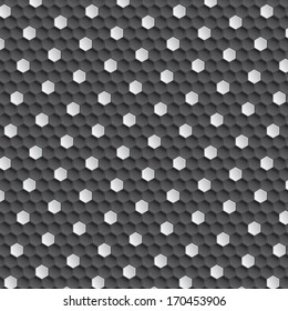 Vector background with black and white hexagons.