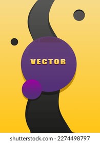 Vector background. Black and yellow with paper effect.