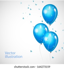 Vector background with blue balloons 
