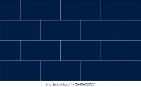 Vector background of blue brick wall. The illustration features a repeating pattern of rectangular bricks with white outlines, creating a clean and graphic representation of a brick wall.
