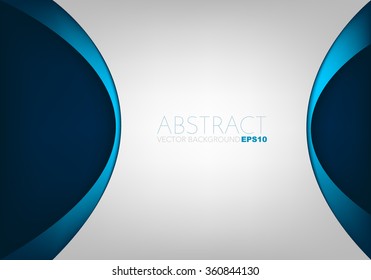 Vector background blue curve line layer overlap with white space for text and message design