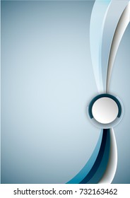 Vector background with blue curve line on white space for text and message. Vector illustration.