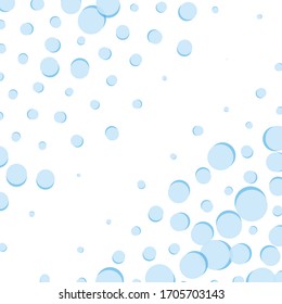Arrière-plan vectoriel en gouttes bleues sur fond blanc