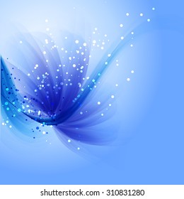 Vector background with blue flower. EPS 10. Contains transparent objects.