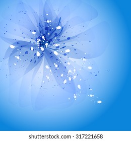 Vector background with blue flowers. EPS 10. Contains transparent objects.