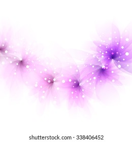 Vector background with blue flowers. EPS 10. Contains transparent objects.