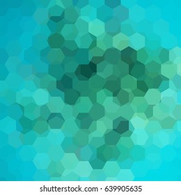 Vector background with blue, green hexagons. Can be used in cover design, book design, website background. Vector illustration