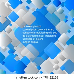 Vector background with blue and grey rhombus