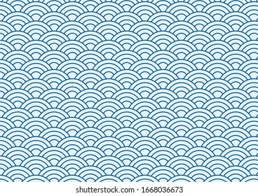 vector background of blue japanese wave pattern
