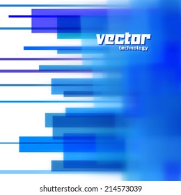 Vector background with blue lines and blurred edge