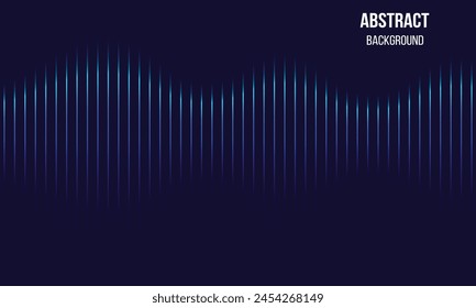 Vector  Background of a Blue Music Equalizer,Blue and violet beams of bright laser light shining on black background,  Navy blue color. Elegant background with space for design. Soft wavy folds. 