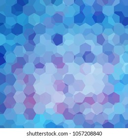 Vector background with blue, purple hexagons. Can be used in cover design, book design, website background. Vector illustration