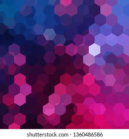 Vector background with blue, purple hexagons. Can be used in cover design, book design, website background. Vector illustration