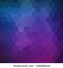 Vector background with blue, purple hexagons. Can be used in cover design, book design, website background. Vector illustration